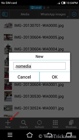 open a nomedia file on android