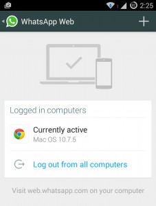 whatsapp web desktop not showing android