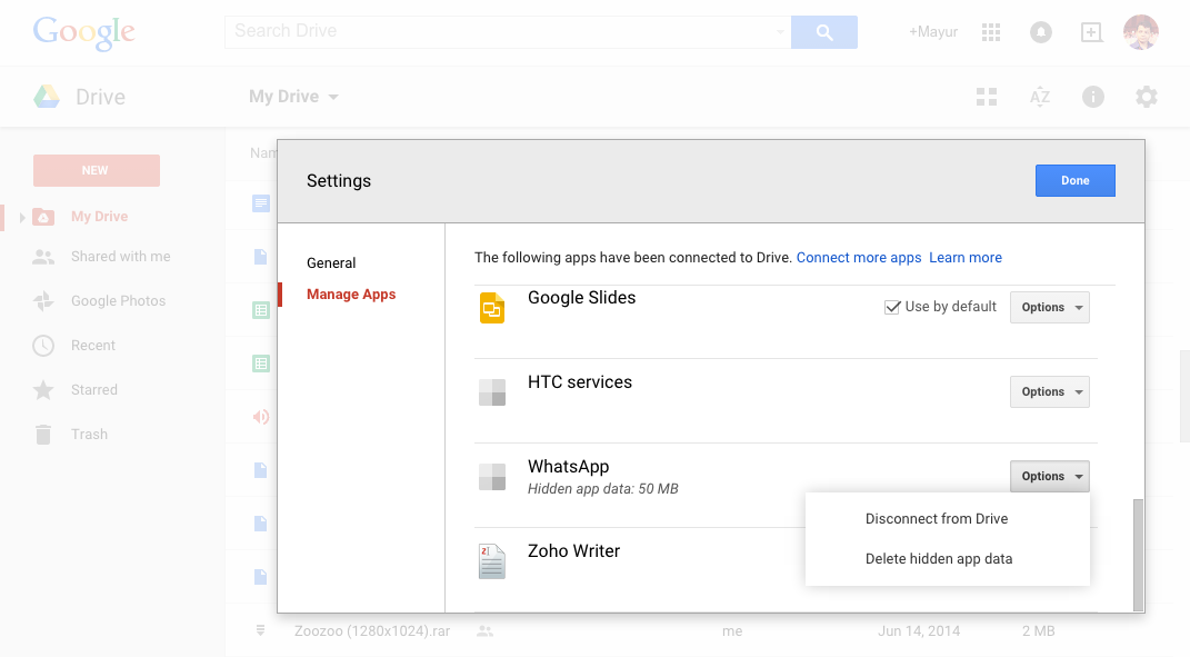 restore google drive backup