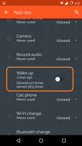 Disable Wake Up