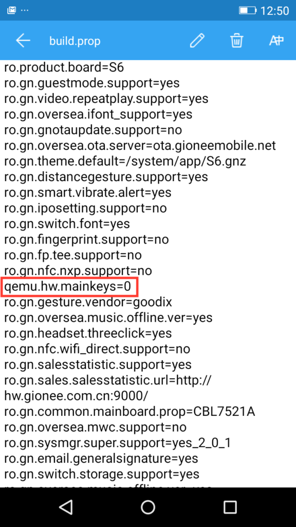 gionee build.prop