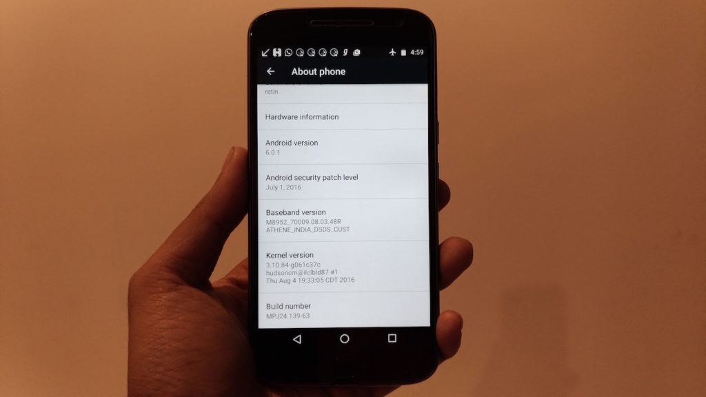 Moto G4 Plus running Marshmallow