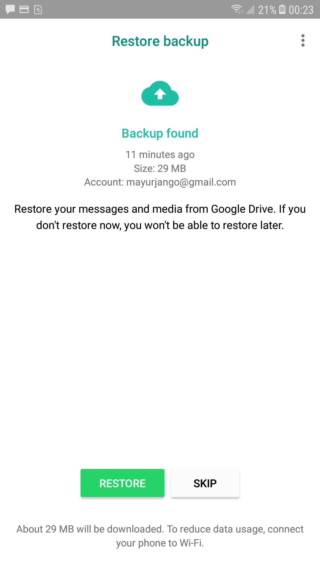 download whatsapp chat backup from google drive to iphone