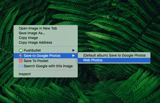 save to google photos chrome extension