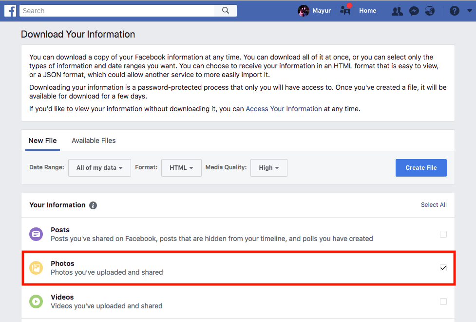 How to Download all your Photos from Facebook