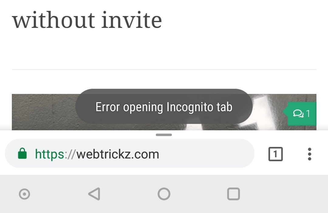 disable incognito mode in chrome on android