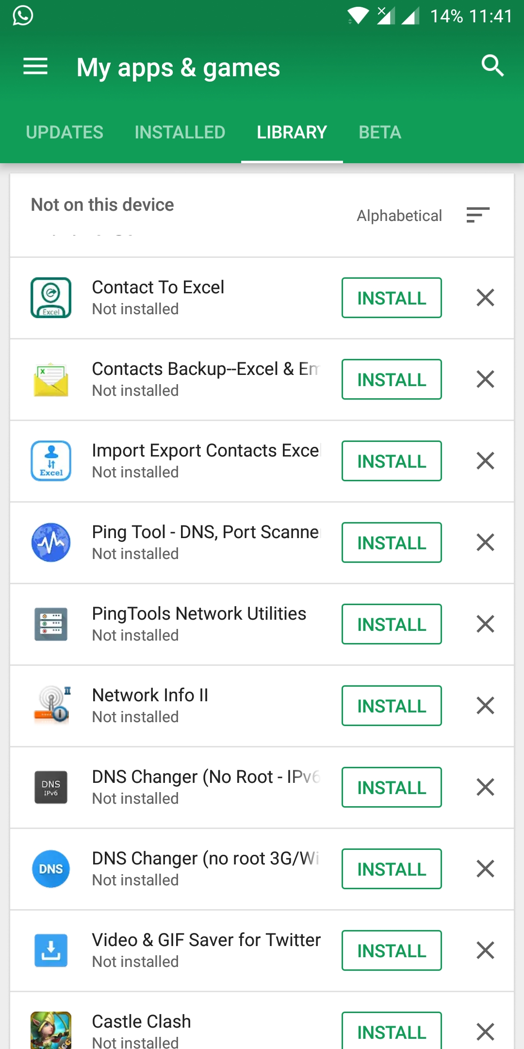 downloaded apps history google play library