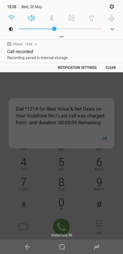 Galaxy S9 plus native call recording support