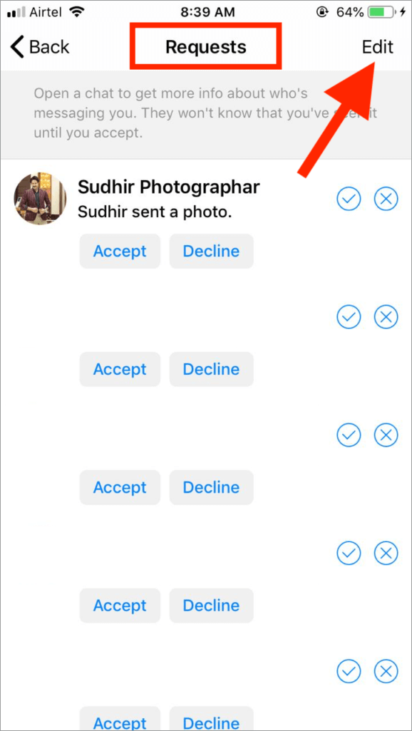 see message requests in messenger on iphone