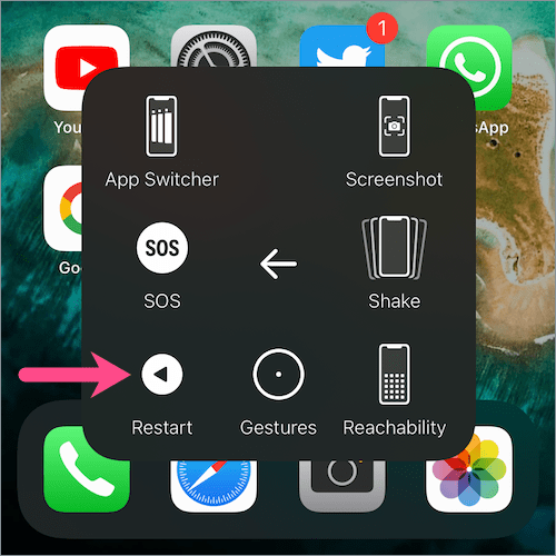how to restart iPhone without power button