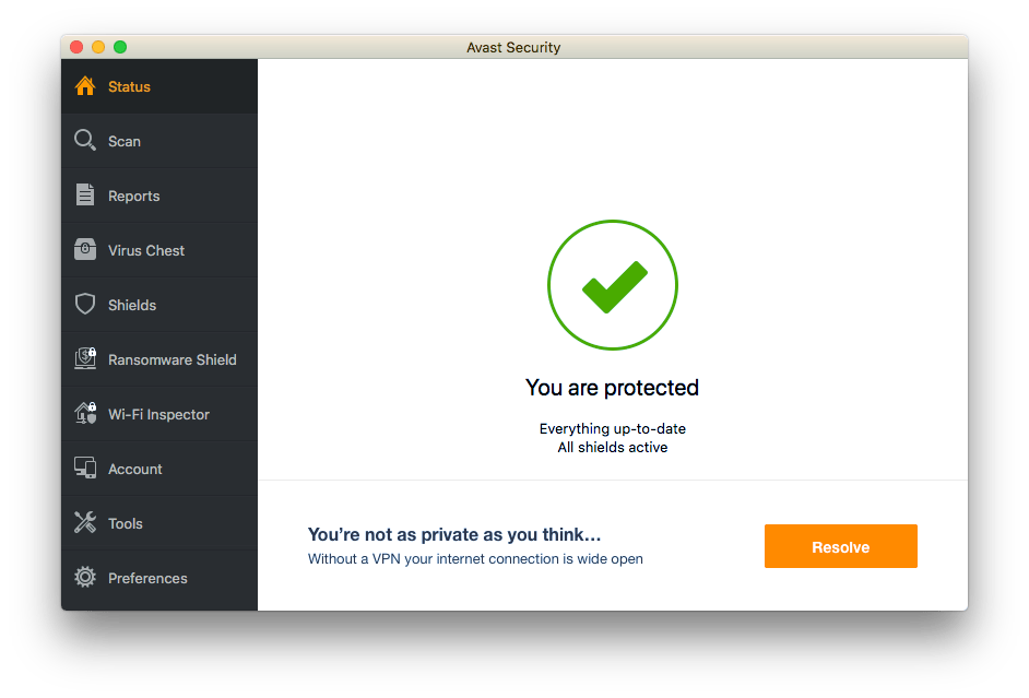 delete avast for the mac