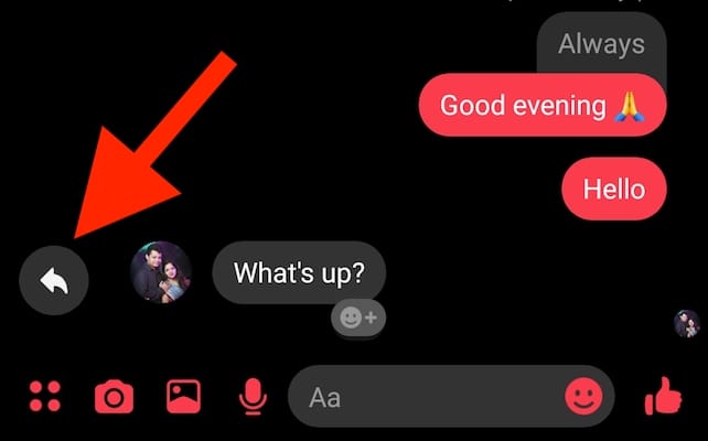 facebook messenger swipe to reply feature