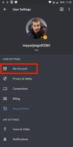 Disable or Delete your Discord account directly from Android or iOS app