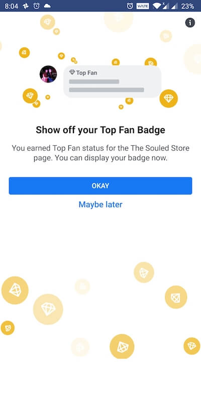Display top fan badge