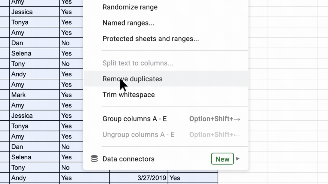 Google Sheets Adds Native Remove Duplicates Functionality