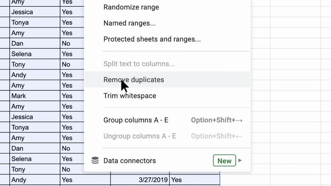 google sheet duplicate finder