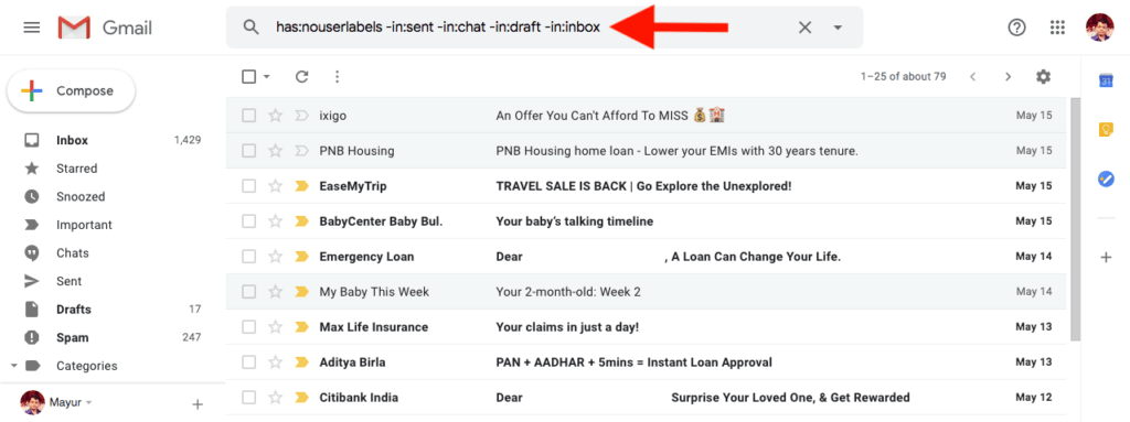 how to see archived email gmail app