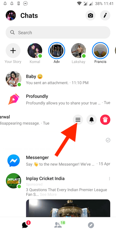 how to view archived messages on facebook messenger app