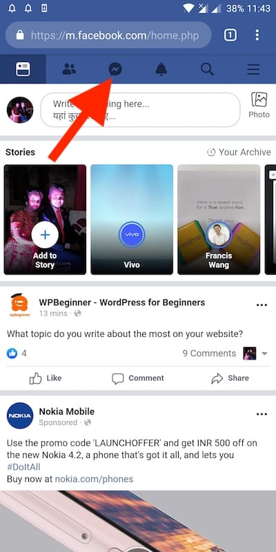 how to find archived conversations on facebook messenger app