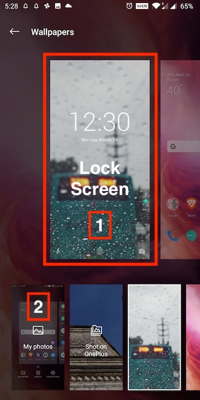 change lock screen wallpaper on oneplus