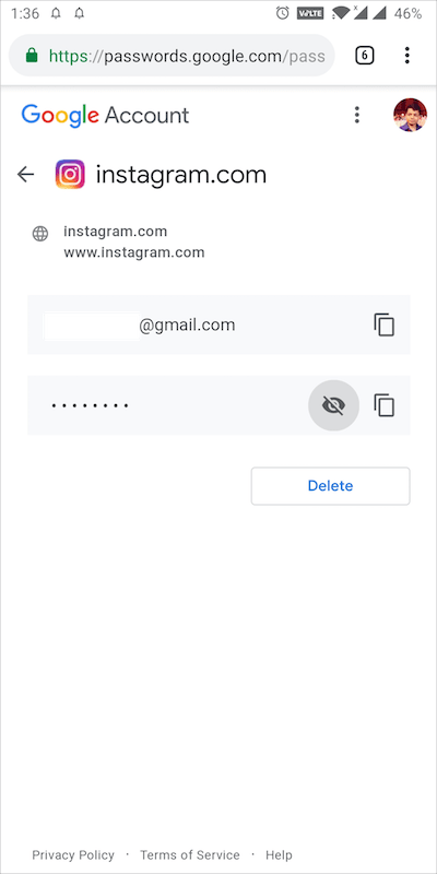 save username to google