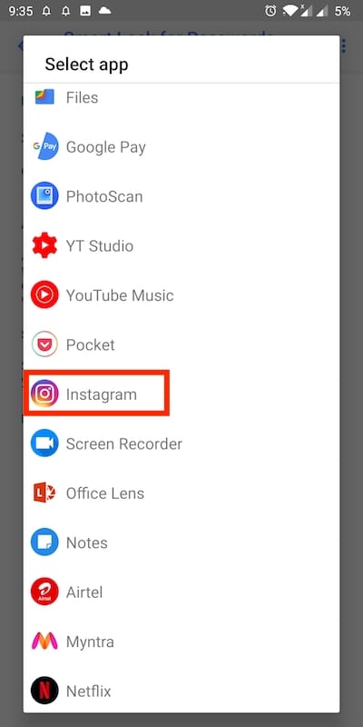 how to Remove Google Smart Lock from Instagram
