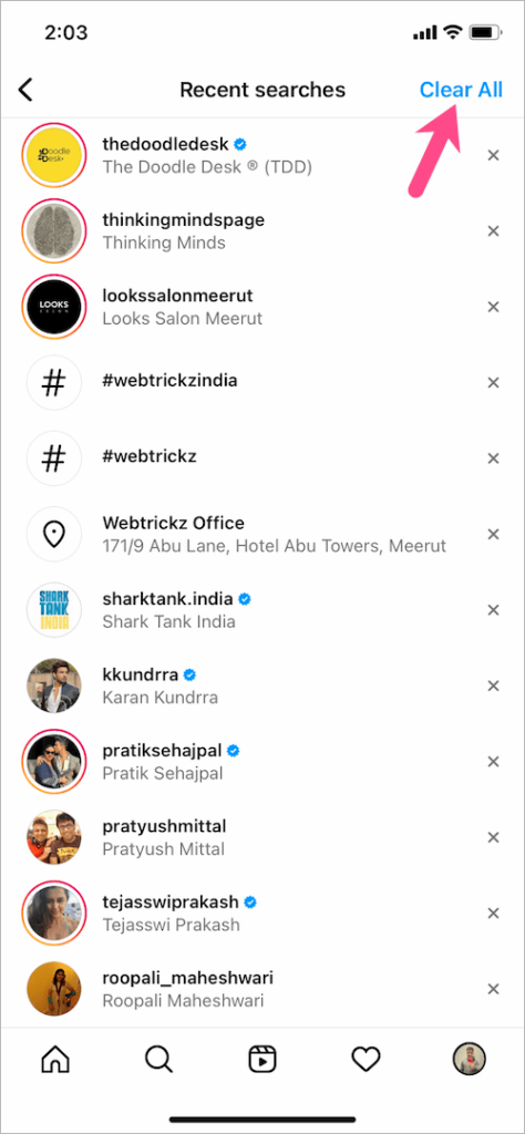 Here's how to Clear Search History on Instagram 2022