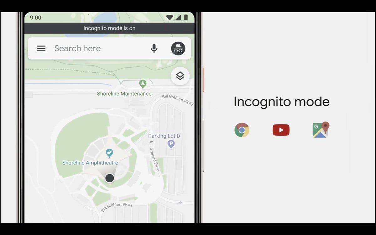 google maps incognito mode