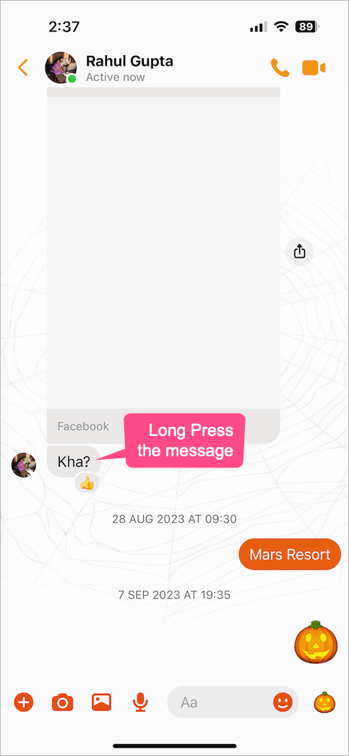 how to remove emoji reaction from messenger