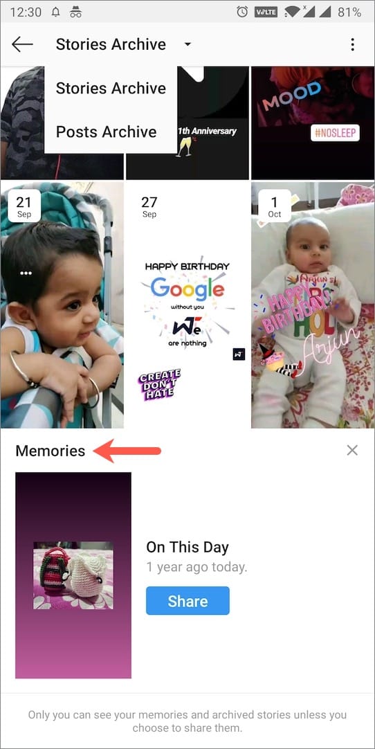 How to See Memories on Instagram and Post as Story