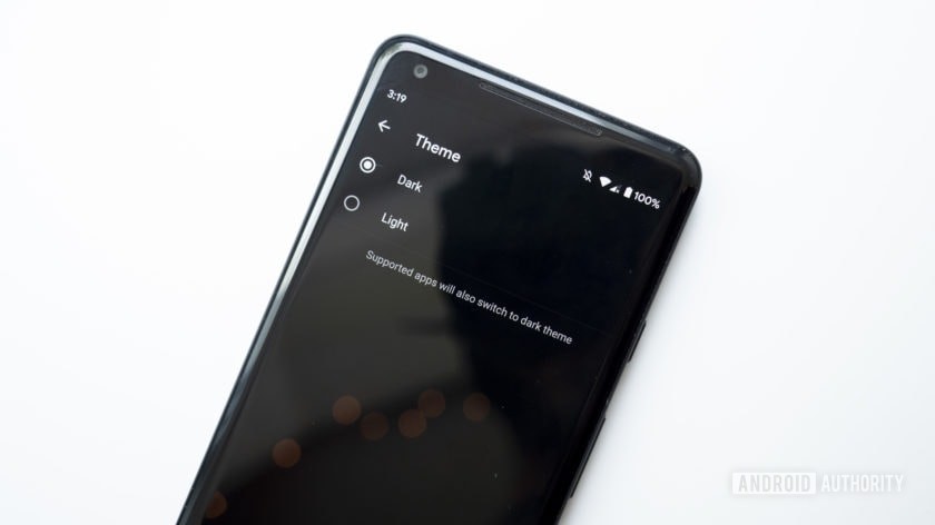 enable dark theme android q