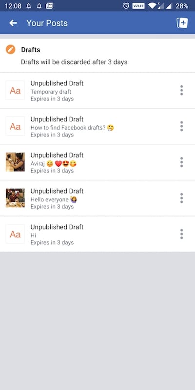 How to Find Drafts on Facebook App for Android and iPhone