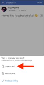 How to Find Drafts on Facebook App for Android and iPhone