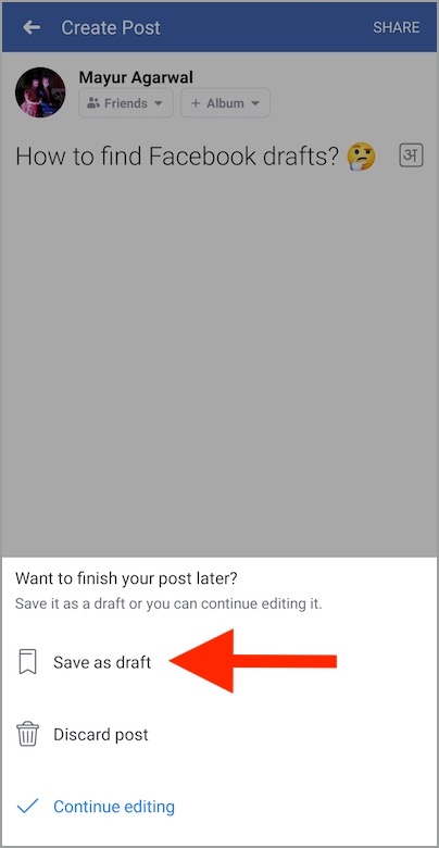 How to Find Drafts on Facebook App for Android and iPhone