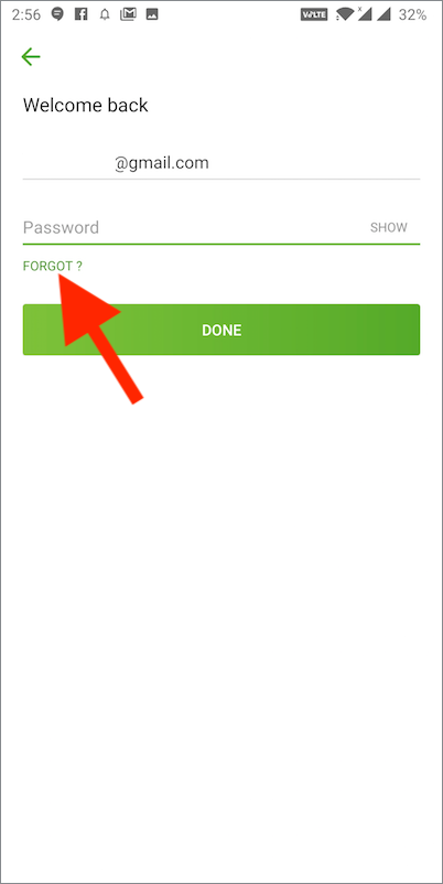 forgot password in hotstar app