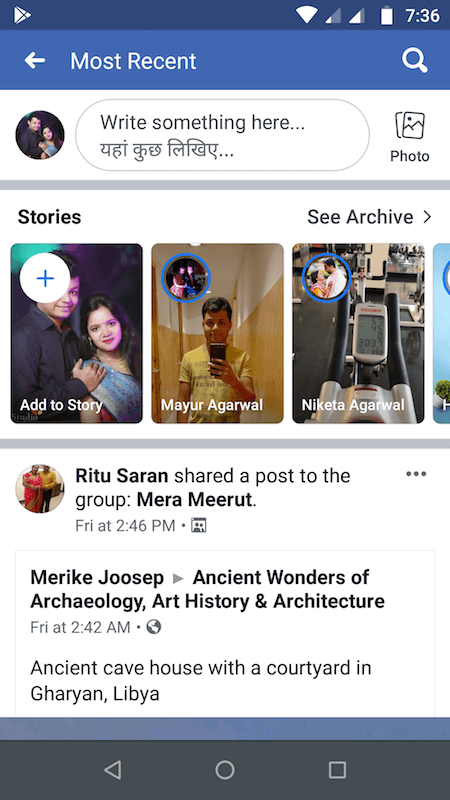 see stories archive in facebook