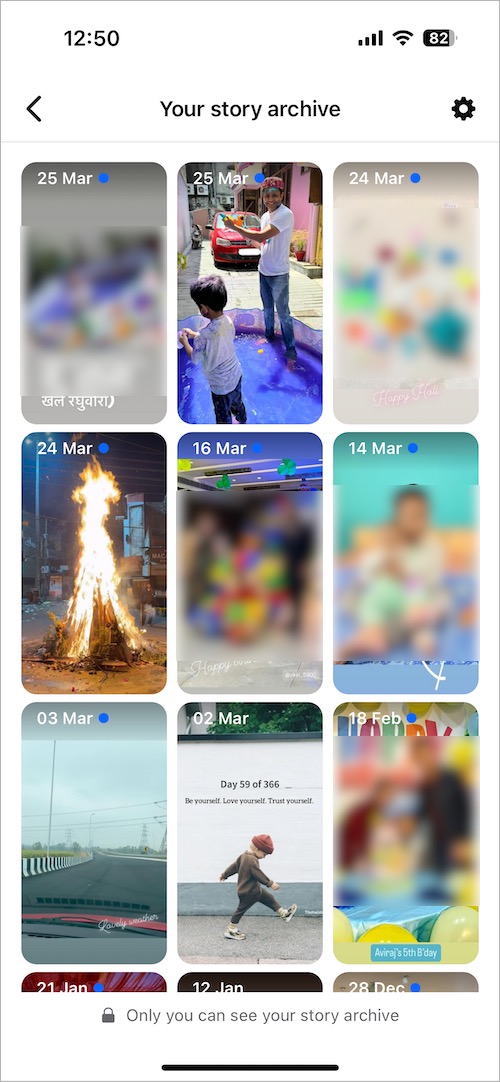 facebook story archive on iphone