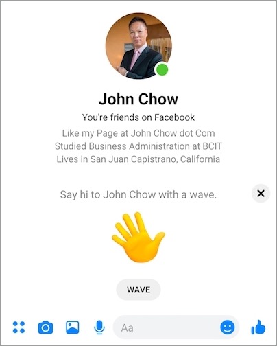 wave on facebook messenger