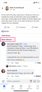 How to Turn Off Most Relevant Comments on Facebook
