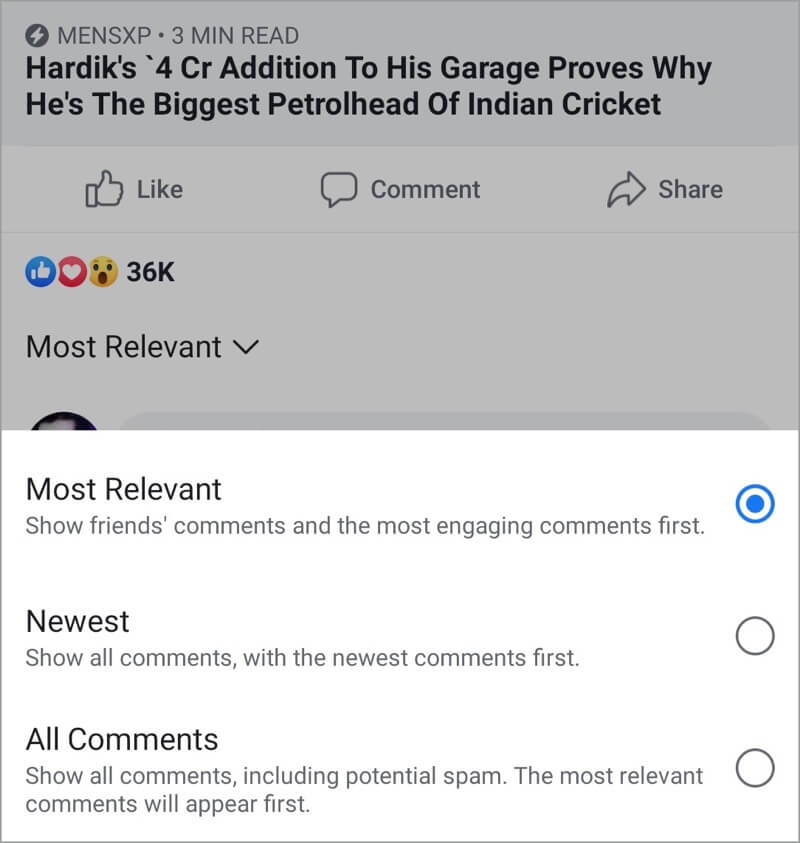 delete comment on facebook iphone