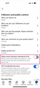 How to Turn Off Most Relevant Comments on Facebook