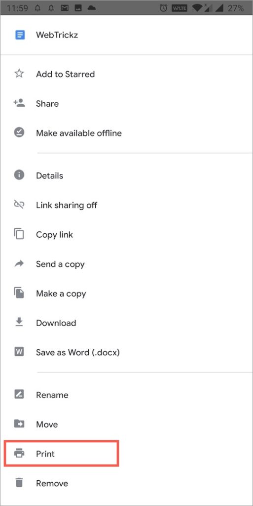 How to Print from Google Docs App on Android and iPhone