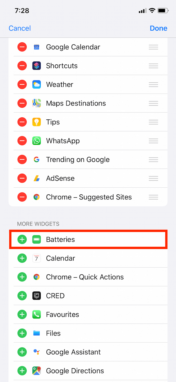 add battery widget on iphone 11 and XR