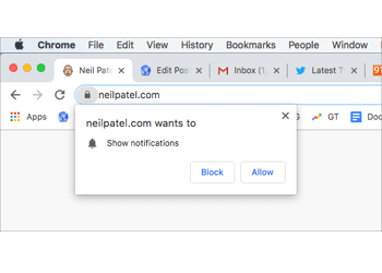 show notifications prompt in chrome