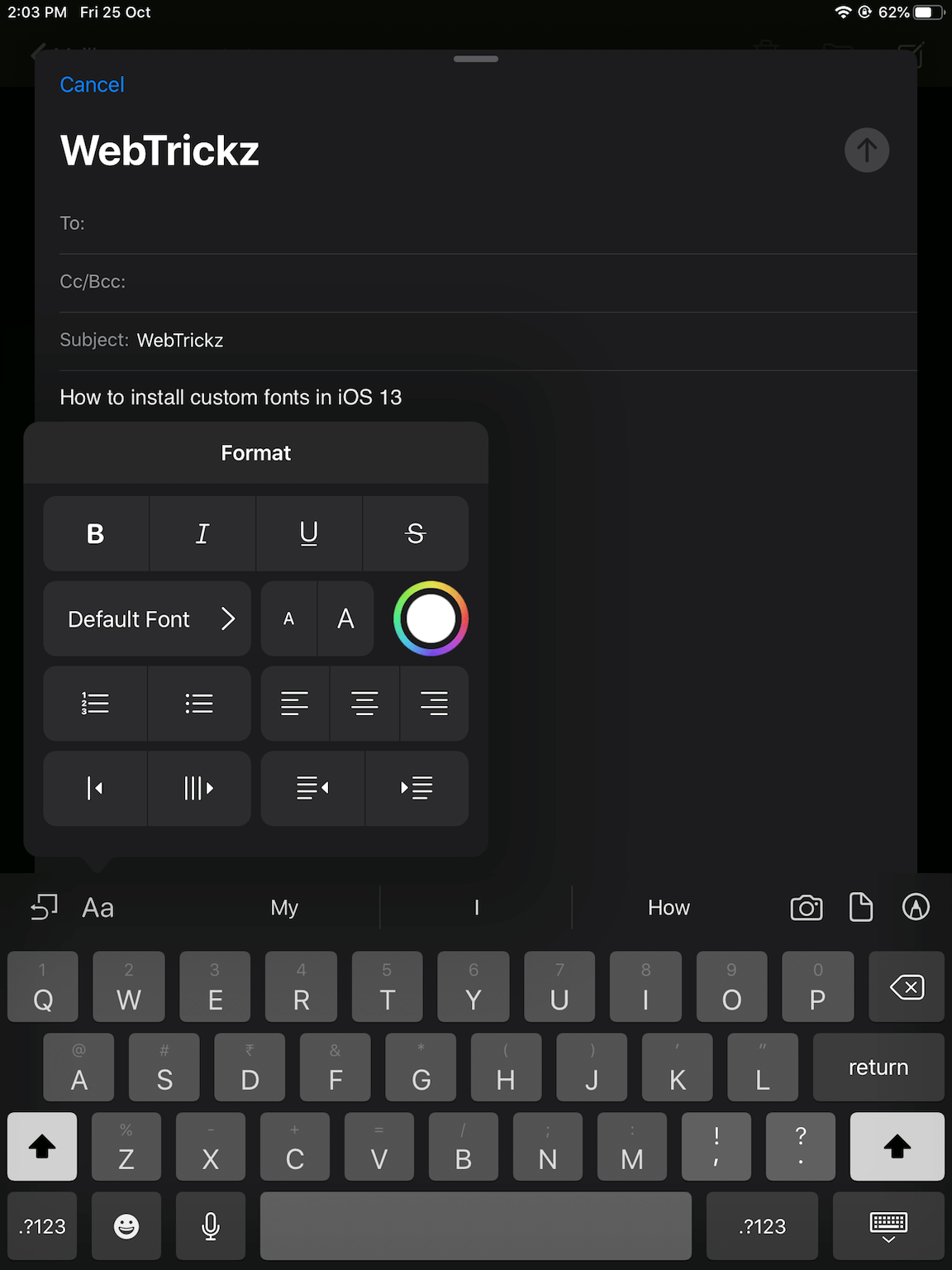 change fonts in apps on ios 13