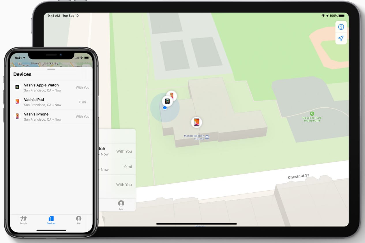 devices in find my app