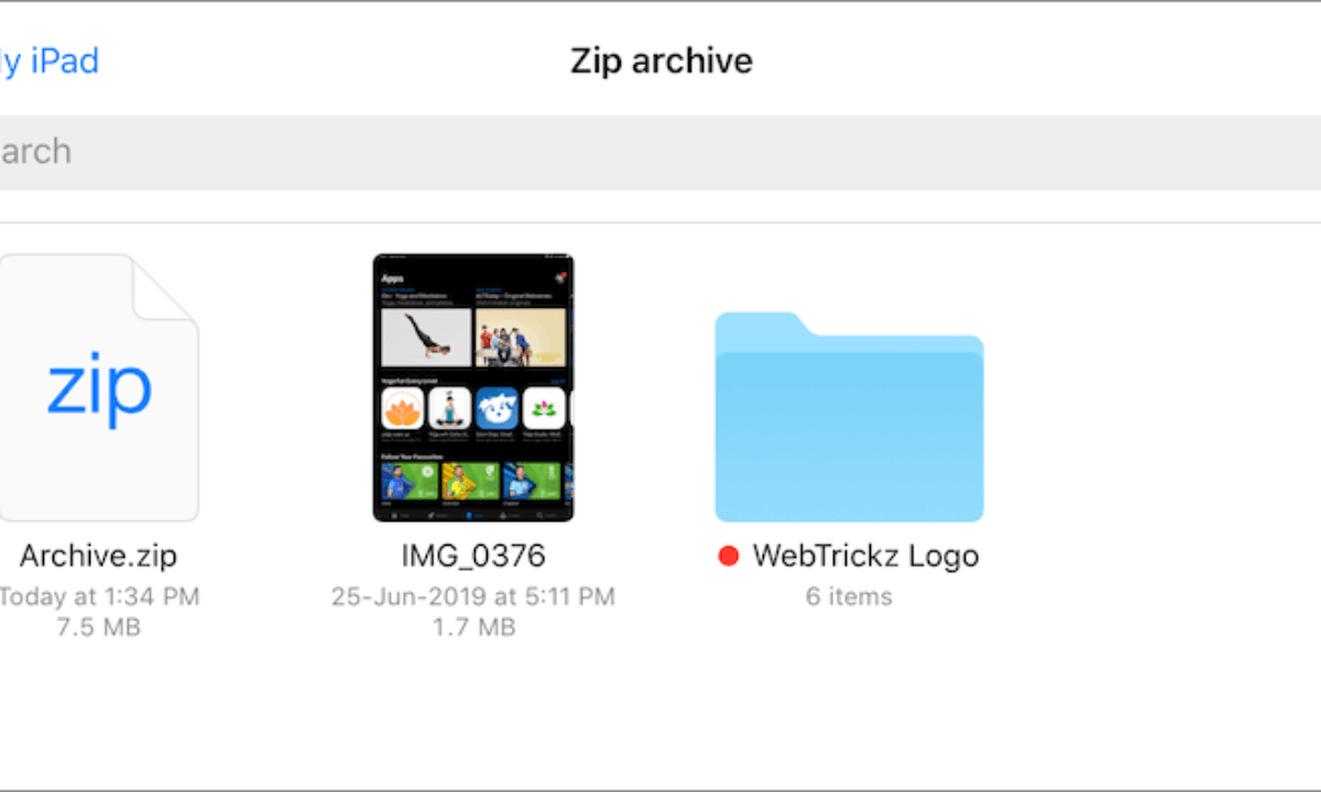 download zip files on iphone