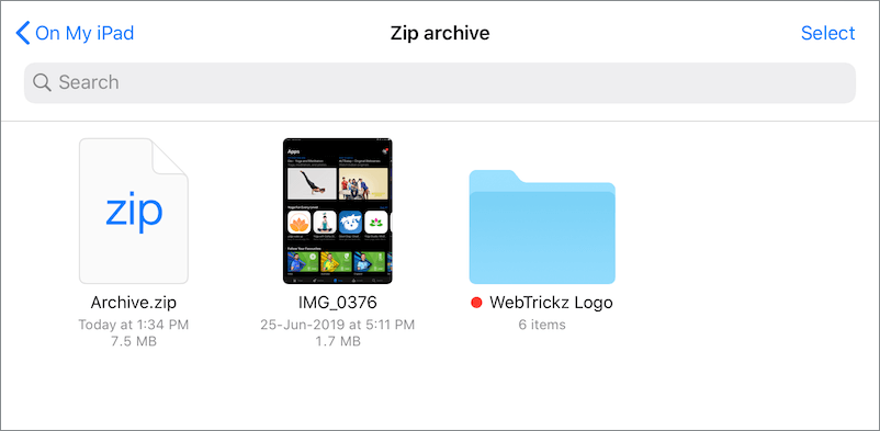 open zip files on ipad