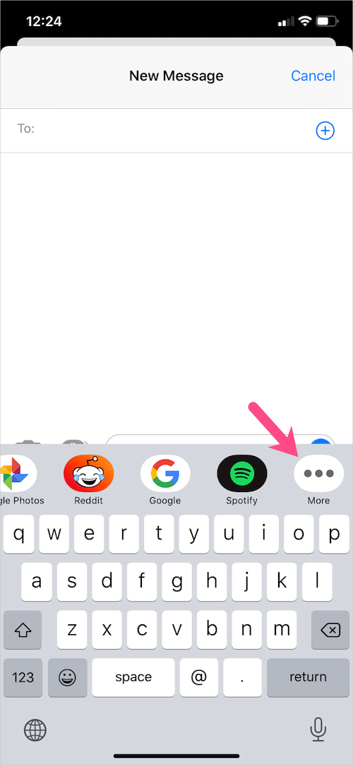 edit the app bar in messages on iphone