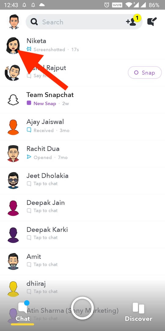 friends list on snapchat